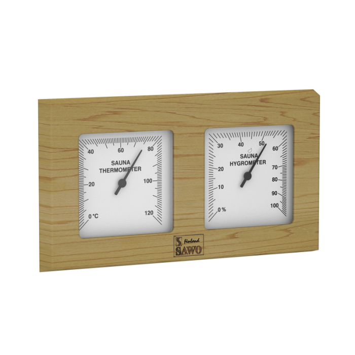 Sauna Thermo-Hygrometer Kassettype med dækruder 140x255 mm SAWO