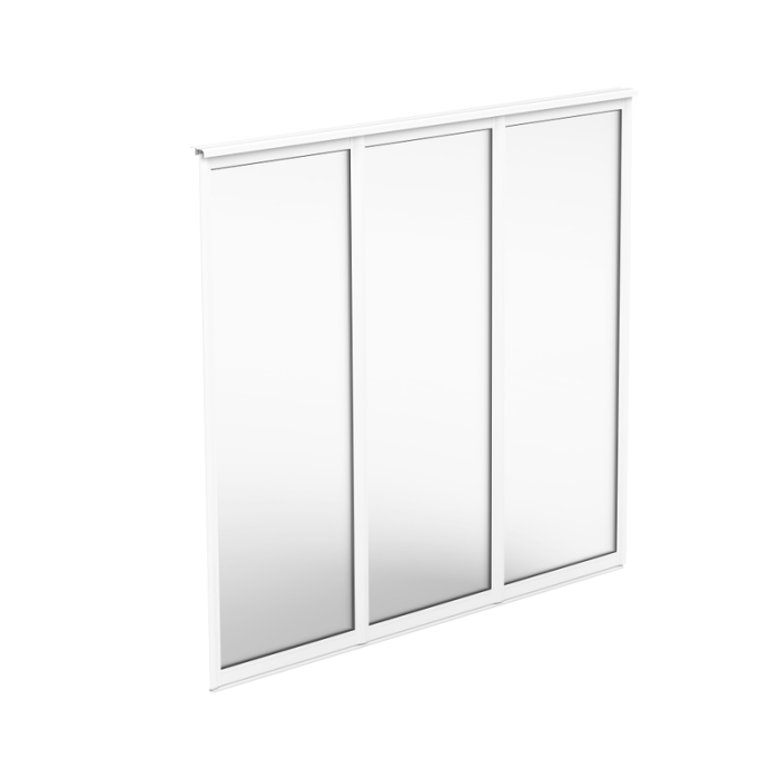Fast Vægparti Forår-Efterår 3 dele Hærdet Isolerglas Aluwhite