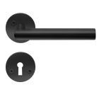 Indendørsgreb B236 Lige Rund Lige Mat sort rustfrit stål, Sort Beslagsboden