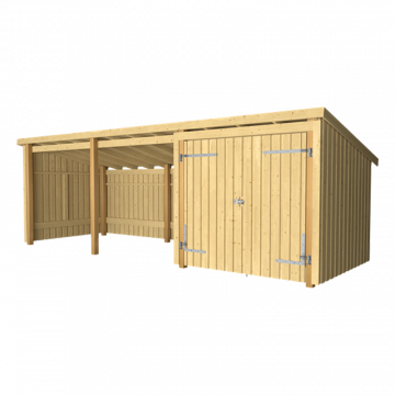HAGEHUS NORDIC 14M2 3-MODULER DOBBELTDØR PLUS
