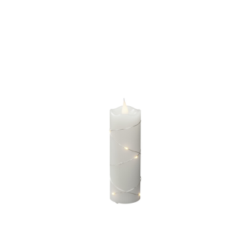 Dekorative stearinlys Elektrisk Vokslys varm hvid mikro LED timer 4/8h 2xAA Gnosjö Konstsmide