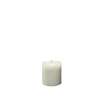 Dekorative stearinlys Elektrisk Vokslys cremet hvid varm hvid LED timer 5h 2xAA Gnosjö Konstsmide