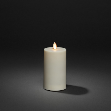 Dekorativ lampe Ute Lys cremet hvid LED Timer 5t Gnosjö Konstsmide