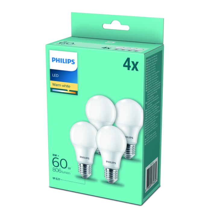 Glödlampa E27 Normal Frost 60W 806lm Philips Byggmax.dk