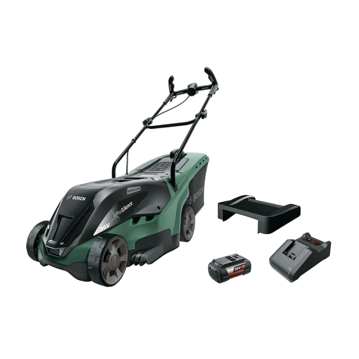 produktion faldskærm Canberra Gräsklippare UniversalRotak 36-590 med 1 x 4,0 Ah Batteri och Laddare Bosch  Power Tools (68718254) Byggmax.dk