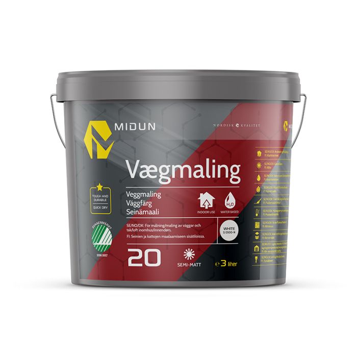 Vægmaling halvmat Hvid