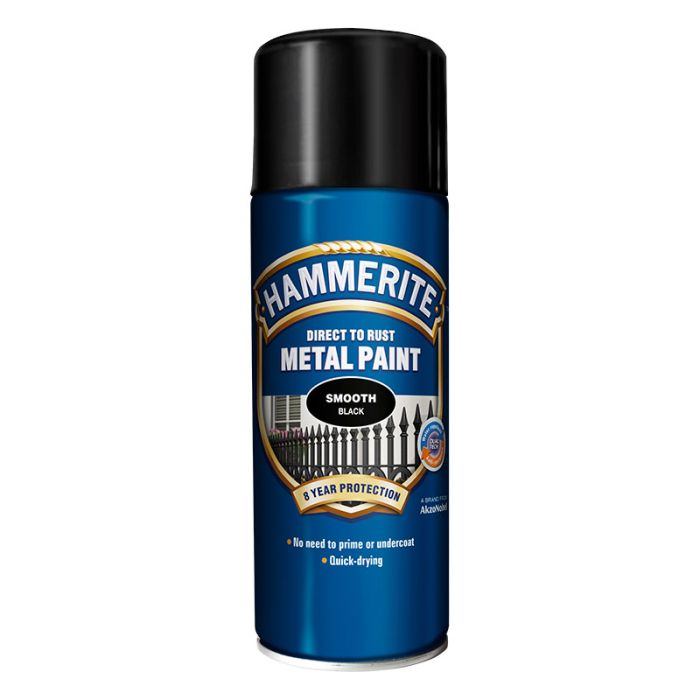 HAMMERITE GLAT EFFEKT SPRAY SORT 0,4 L