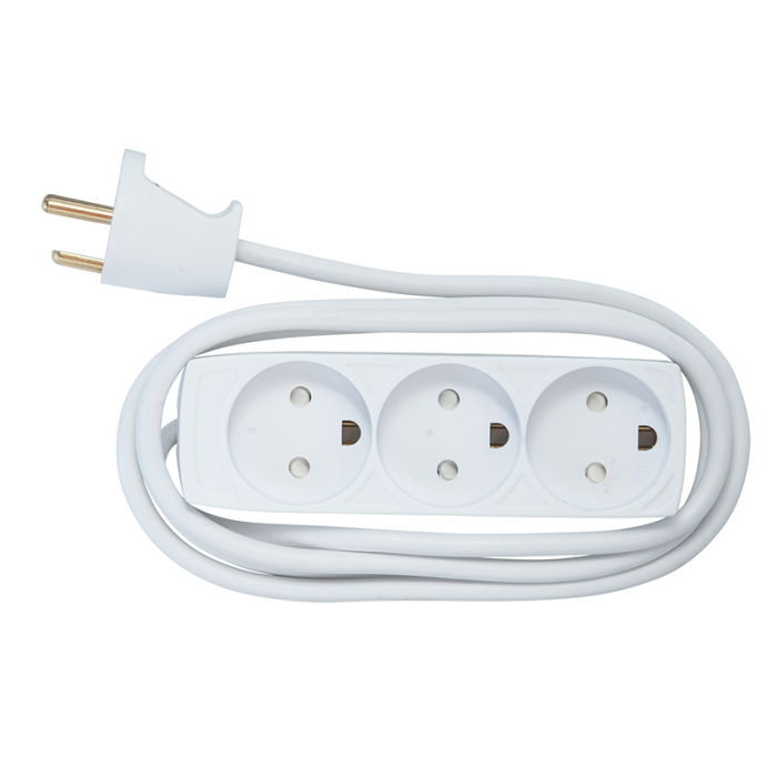 3-STIKDÅSE M/J 1,5M HVID