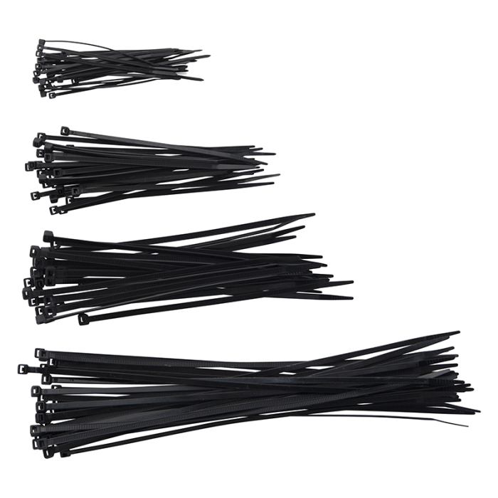 ASS. KABELSTRIPS 100 STK. SORT