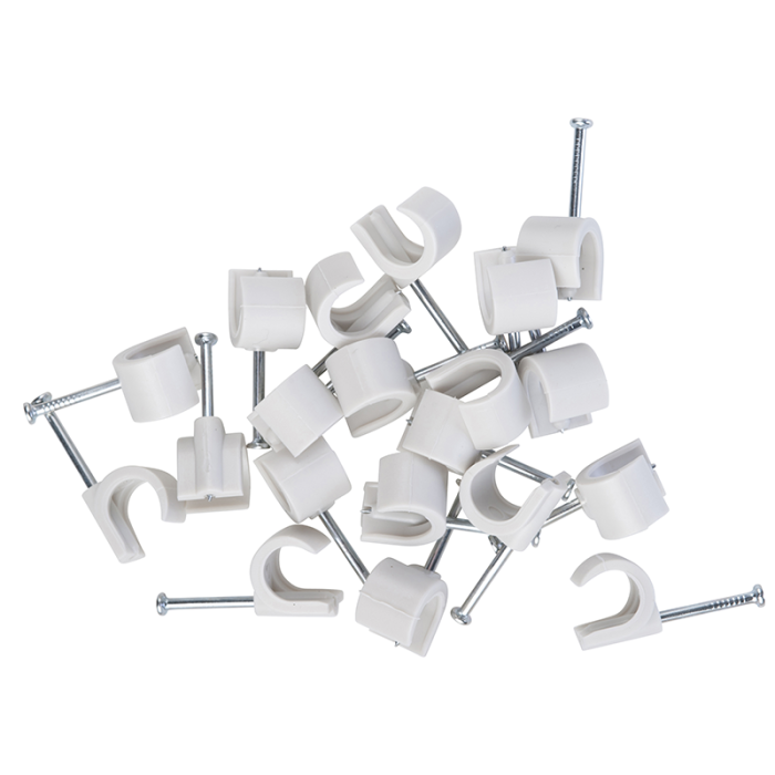 LEDN.CLIPS RUND 10-14MM 20 STK. GRÅ