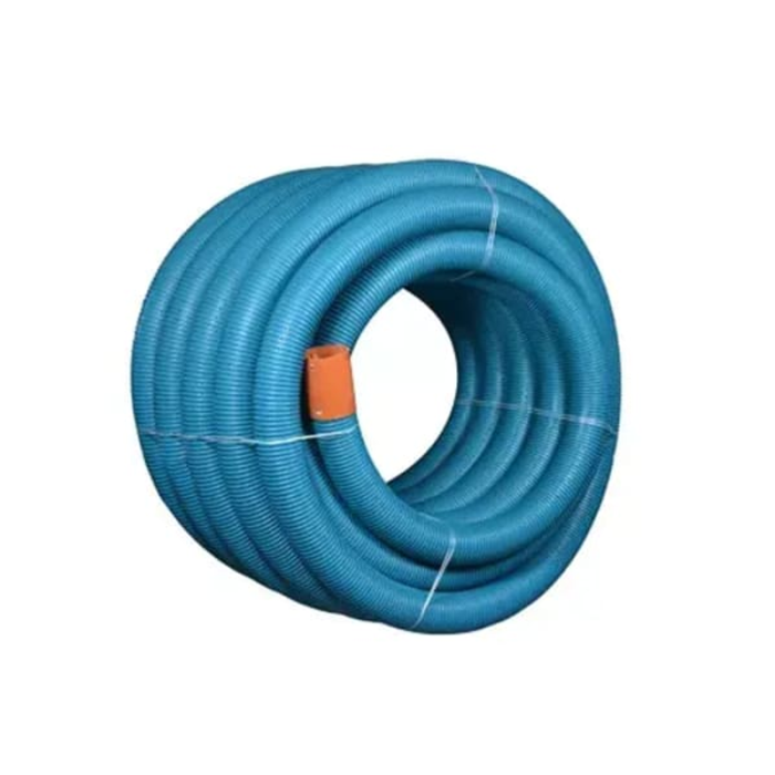 Drænrør 75/65 mm med 2,5x5 mm slids, blå - 50 mtr/rl Wavin