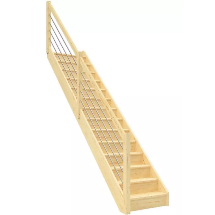 Trappe Paris Lige med gelænder i stål Dolle