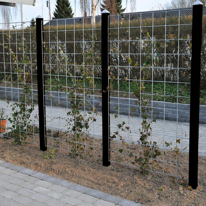 Espaliersæt Ekstra Sektion Rionet med beslag og sortmalet stolpe 240 cm HORTUS