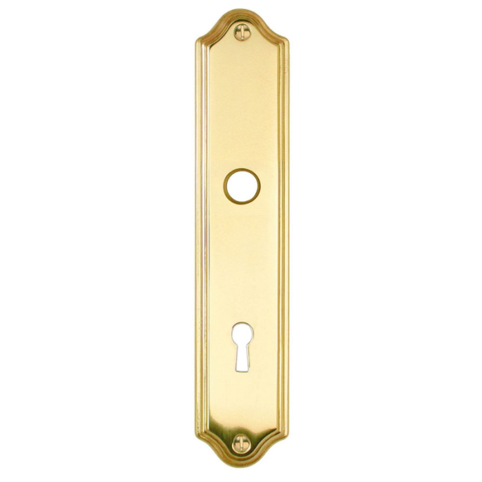 Langskilt til Nøgle Antik Poleret Messingfinish Beslagsboden